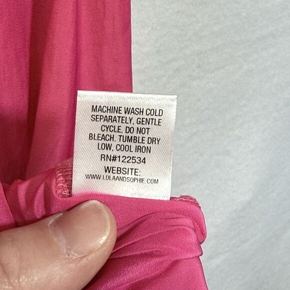 Lola & Sophie Pink Mini Sleeveless 90's Y2K Slip Dress Women Size S Made in USA - Picture 8 of 8